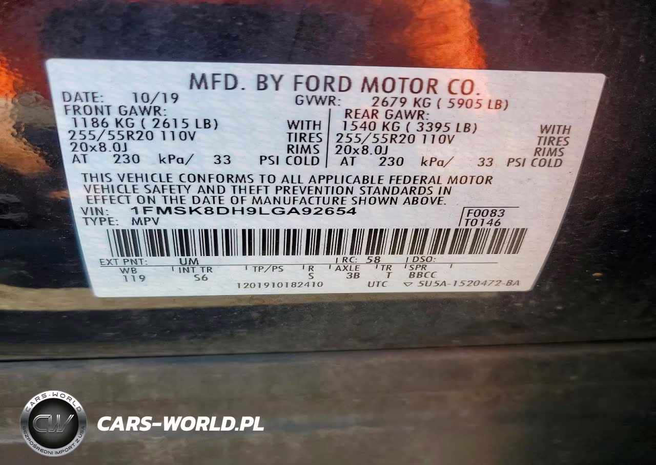2020 Ford Explorer Xlt VIN:1FMSK8DH9LGA92654 - 14