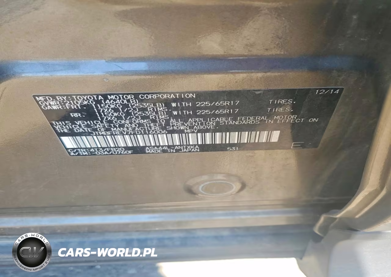 2015 Toyota Rav4 Le VIN:JTMBFREV7FD116006 - 13