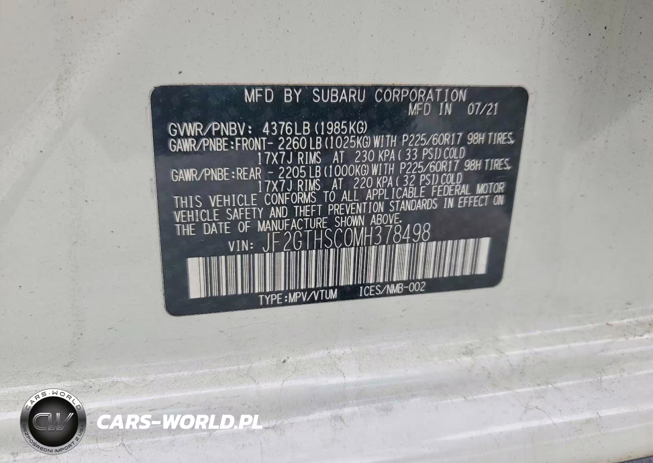 2021 Subaru Crosstrek Sport VIN:JF2GTHSC0MH378498 - 14