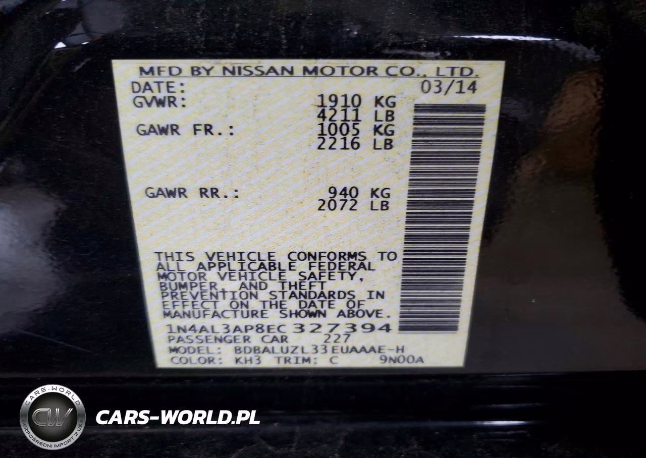 2014 Nissan Altima 2.5 Sv VIN:1N4AL3AP8EC327394 - 12