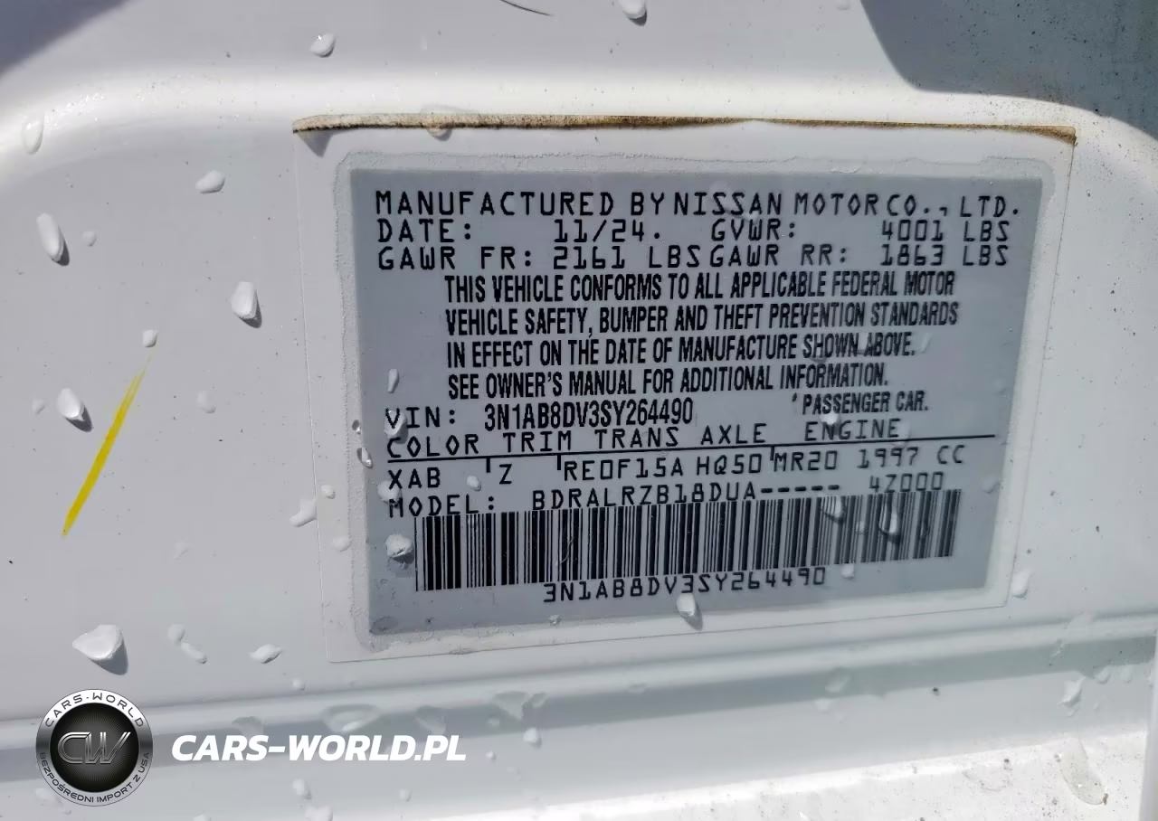 2025 Nissan Sentra Sr VIN:3N1AB8DV3SY264490 - 12