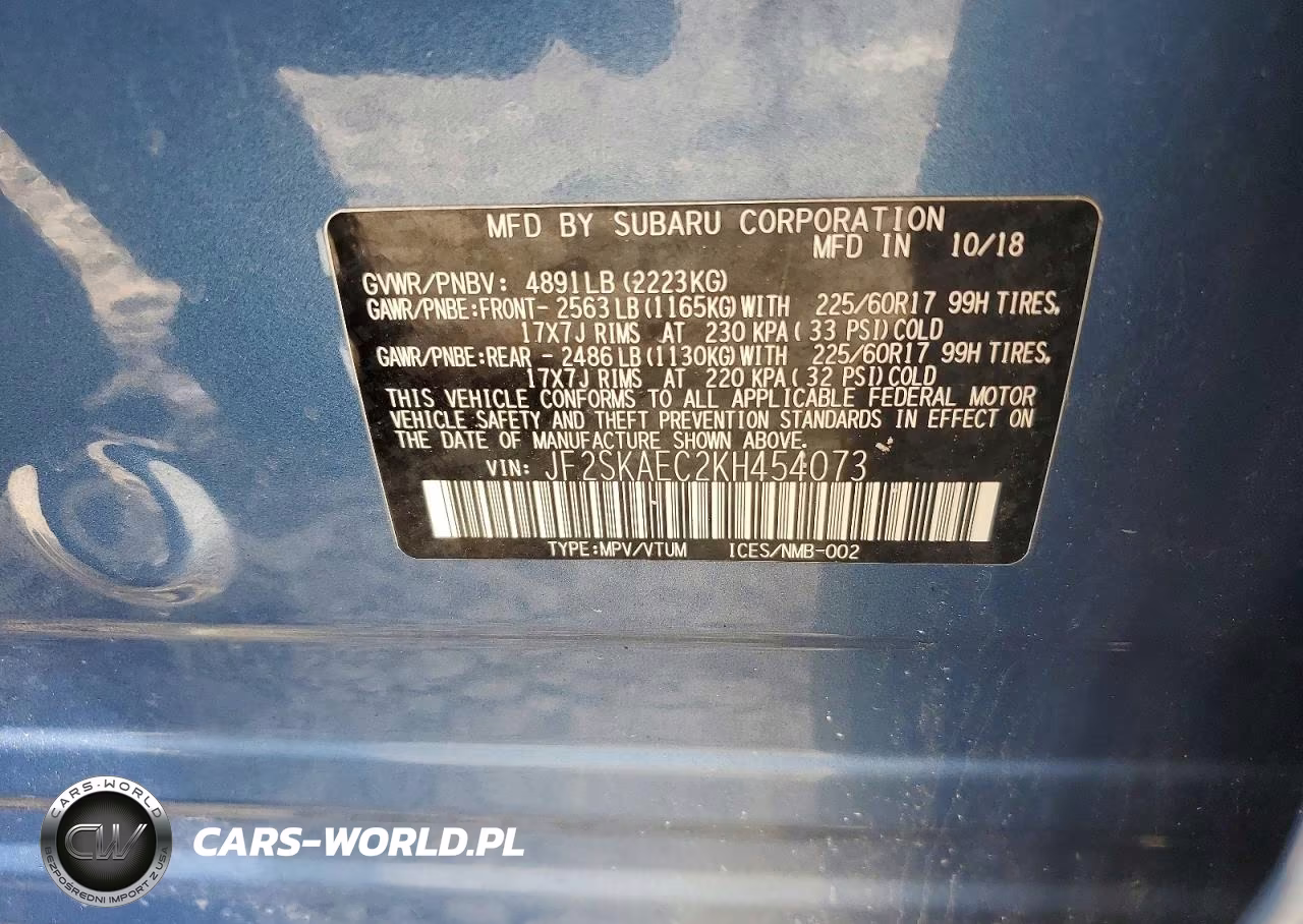 2019 Subaru Forester Premium VIN:JF2SKAEC2KH454073 - 13