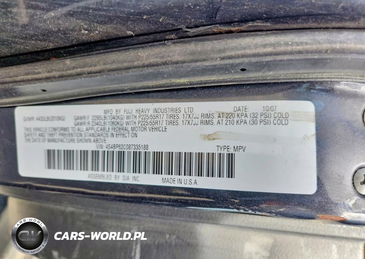 2008 Subaru Outback 2.5I Limited VIN:4S4BP62C087335188 - 12