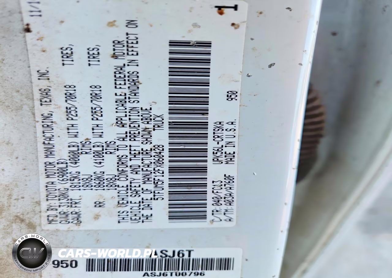 2015 Toyota Tundra Sr5 VIN:5TFUM5F12FX060428 - 12