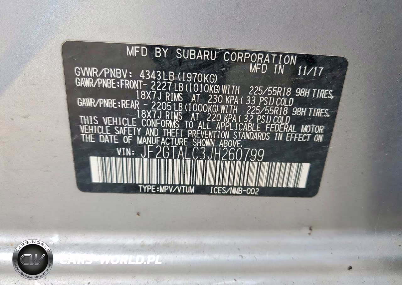 2018 Subaru Crosstrek Limited VIN:JF2GTALC3JH260799 - 13