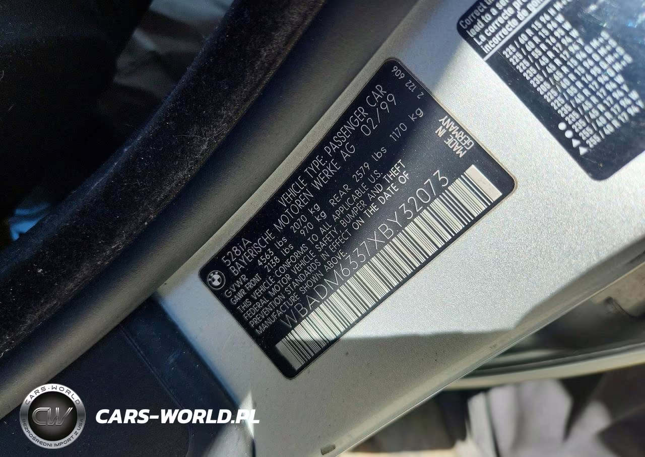 1999 BMW 528 I Automatic VIN:WBADM6337XBY32073 - 12