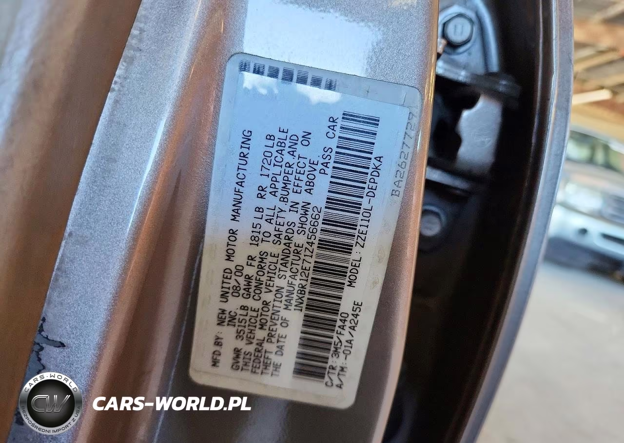 2001 Toyota Corolla Le VIN:1NXBR12E71Z456662 - 12