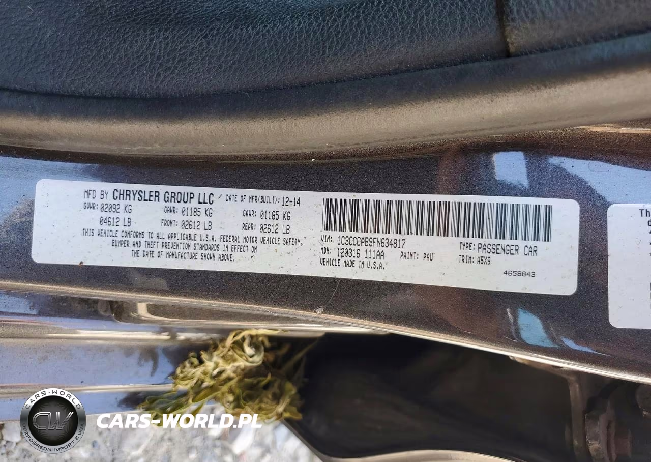 2015 Chrysler 200 Limited VIN:1C3CCCAB9FN634817 - 12