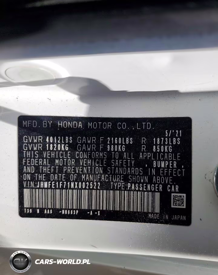 2022 Honda Civic Ex VIN:JHMFE1F71NX002522 - 12
