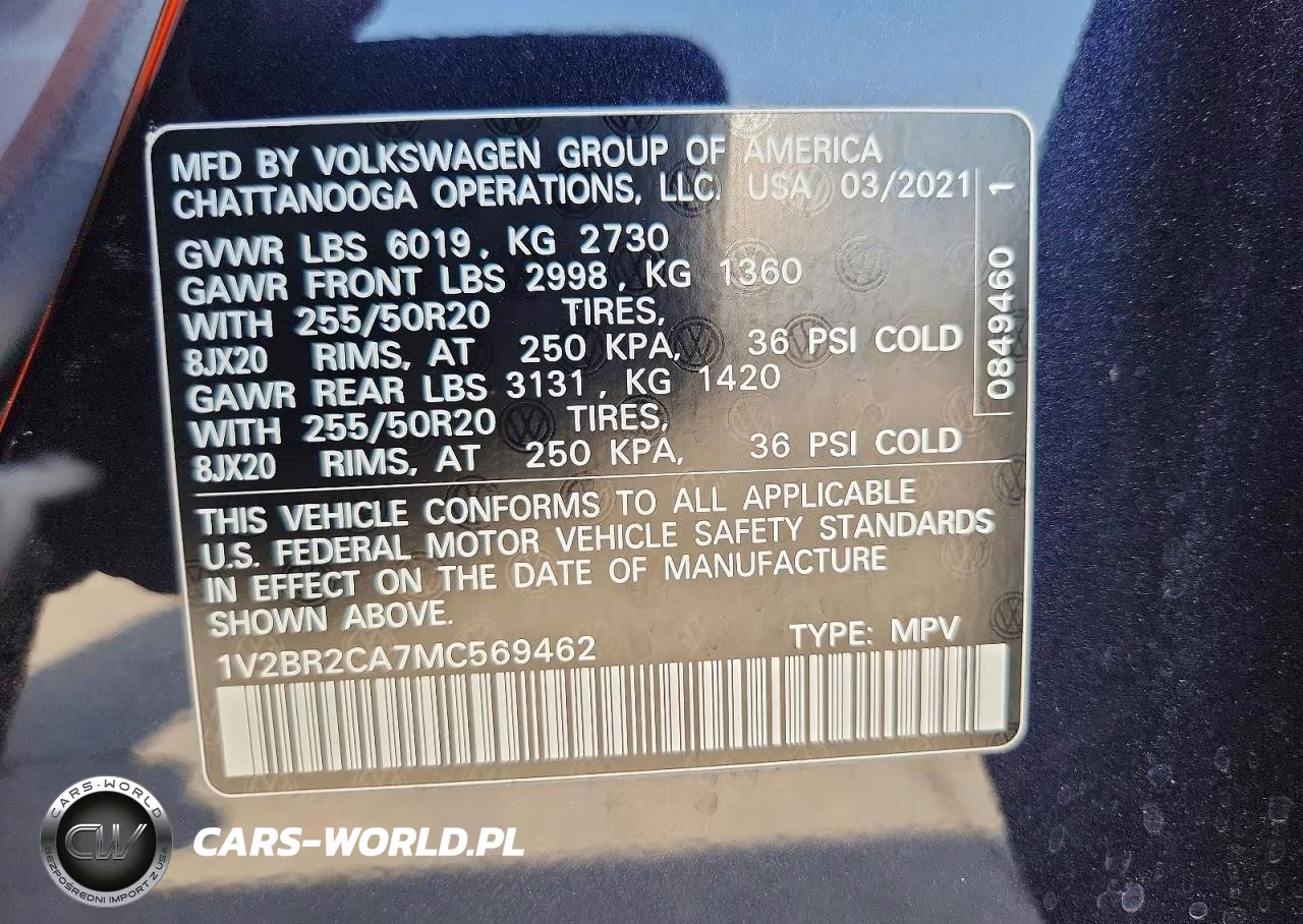 2021 Volkswagen Atlas Sel VIN:1V2BR2CA7MC569462 - 14