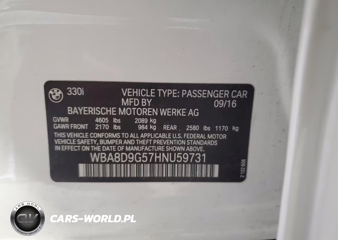2017 BMW 330 Xi VIN:WBA8D9G57HNU59731 - 12