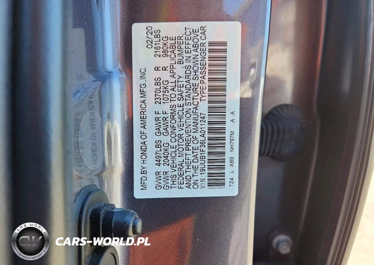 2020 Acura Tlx VIN:19UUB1F36LA011247 - 12