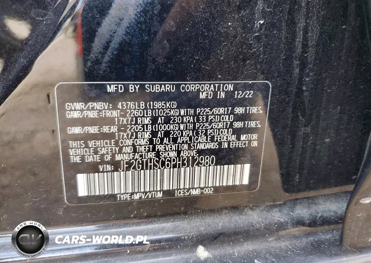 2023 Subaru Crosstrek Sport VIN:JF2GTHSC6PH312980 - 12