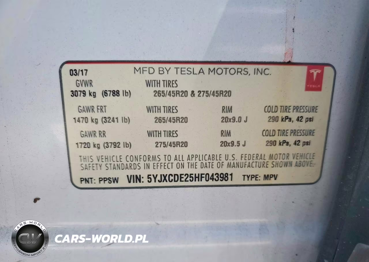 2017 Tesla Model X VIN:5YJXCDE25HF043981 - 12