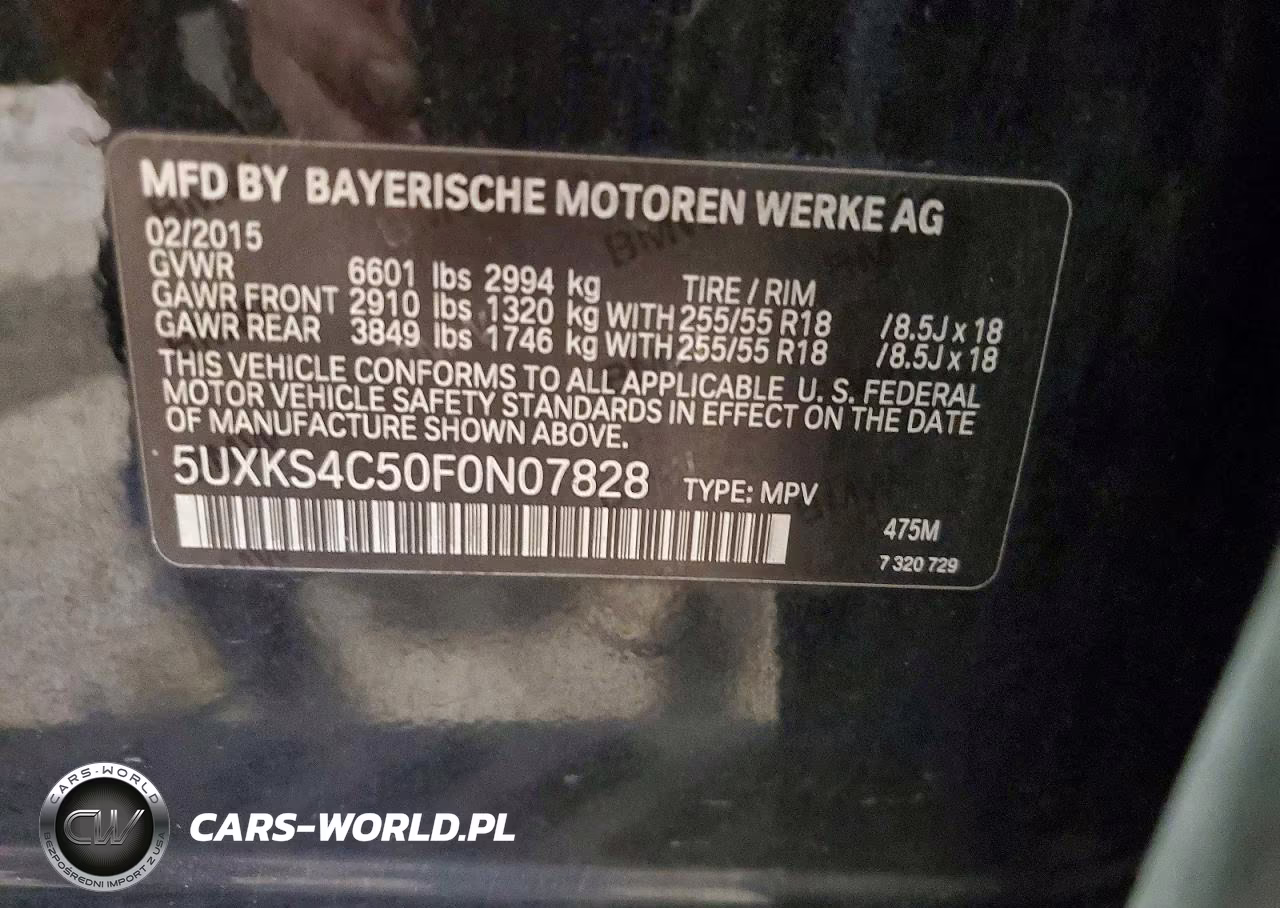 2015 BMW X5 xDrive35D VIN:5UXKS4C50F0N07828 - 13