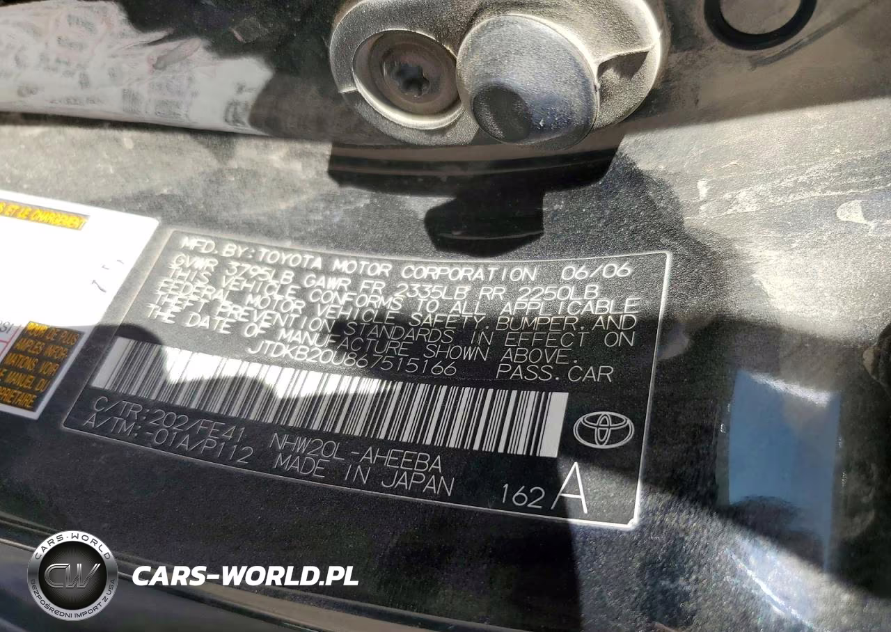 2006 Toyota Prius Base VIN:JTDKB20U867515166 - 12