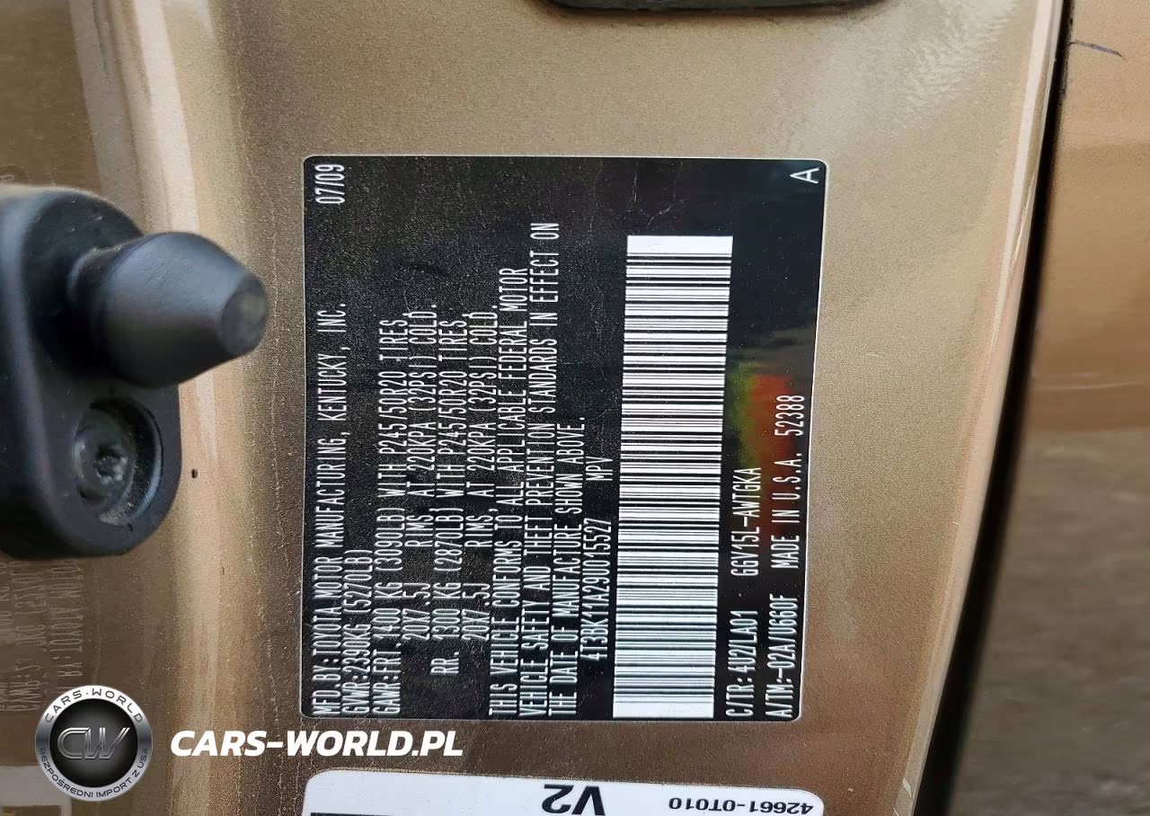 2009 Toyota Venza Awd V6 VIN:4T3BK11A29U015527 - 14