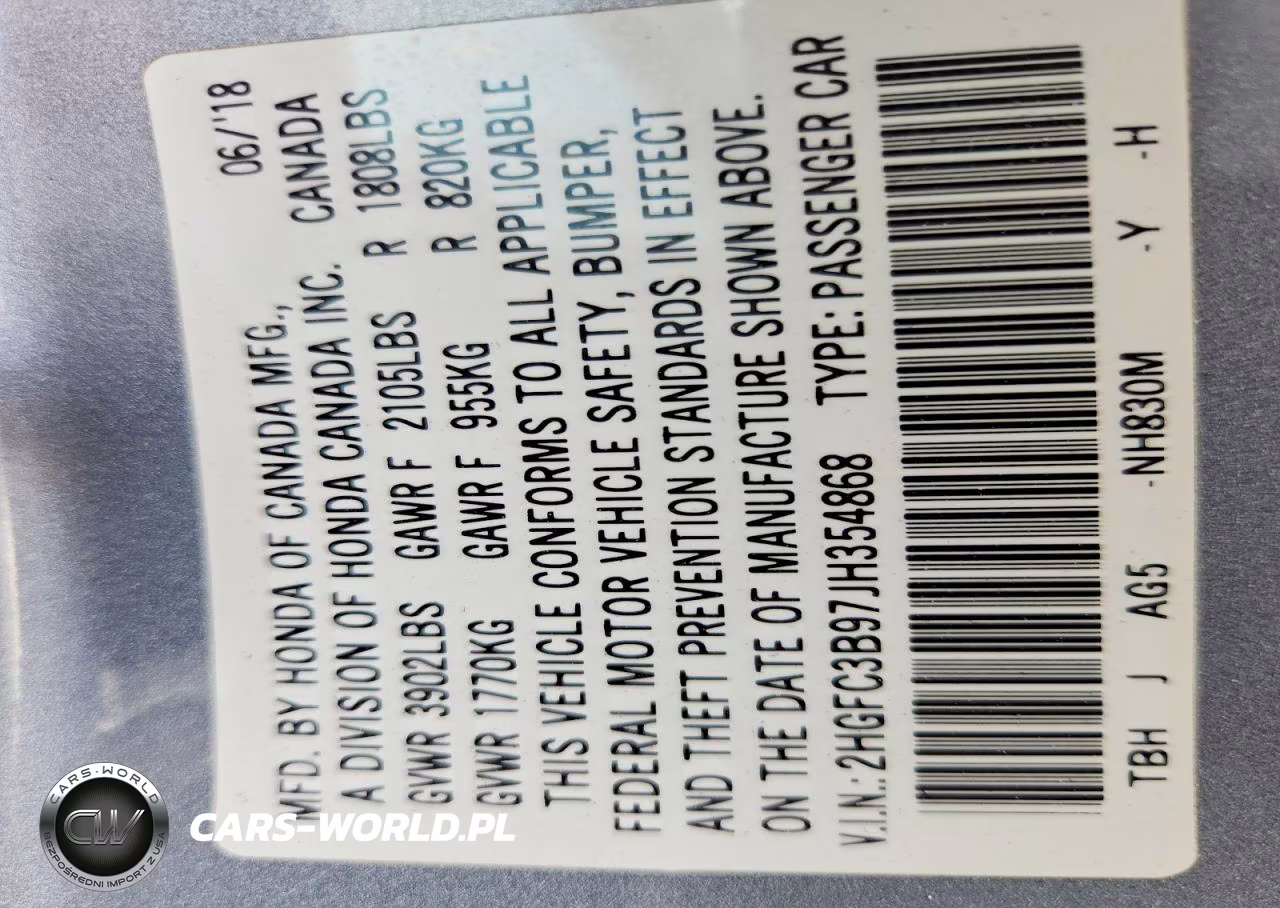 2018 Honda Civic Touring VIN:2HGFC3B97JH354868 - 12