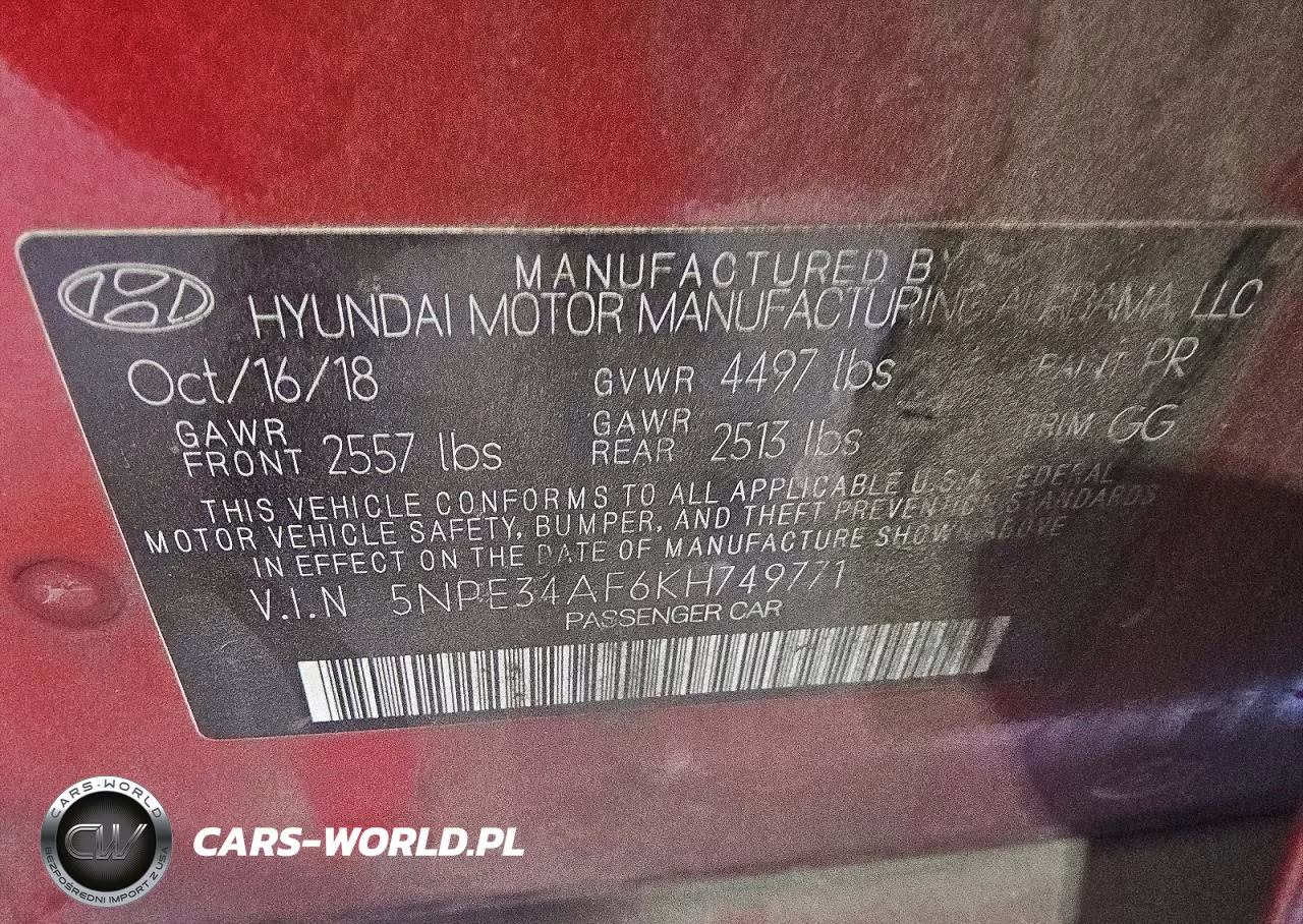 2019 Hyundai Sonata Sel VIN:5NPE34AF6KH749771 - 12