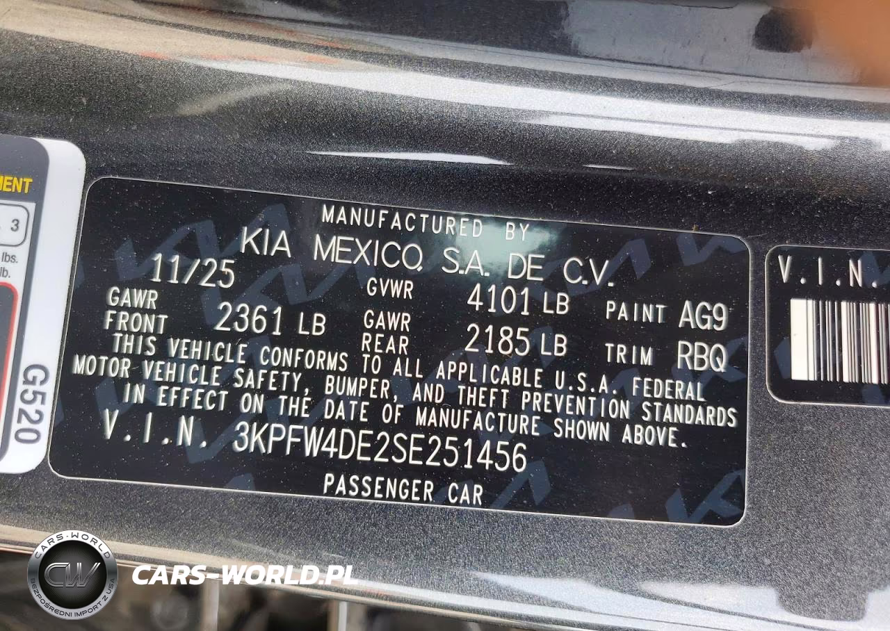 2025 Kia K4 Gt Line VIN:3KPFW4DE2SE251456 - 12