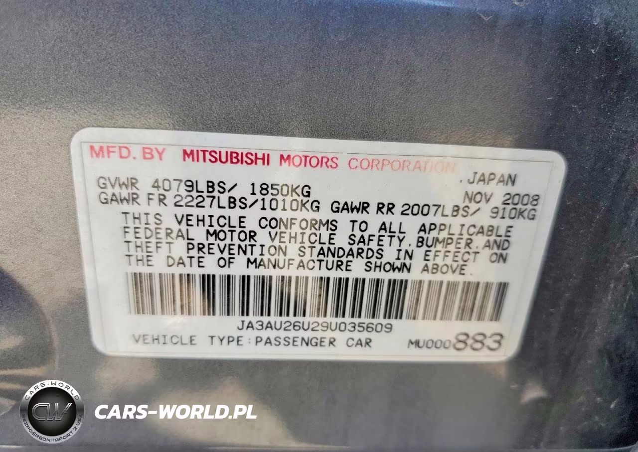 2009 Mitsubishi Lancer Es-Es Sport VIN:JA3AU26U29U035609 - 12