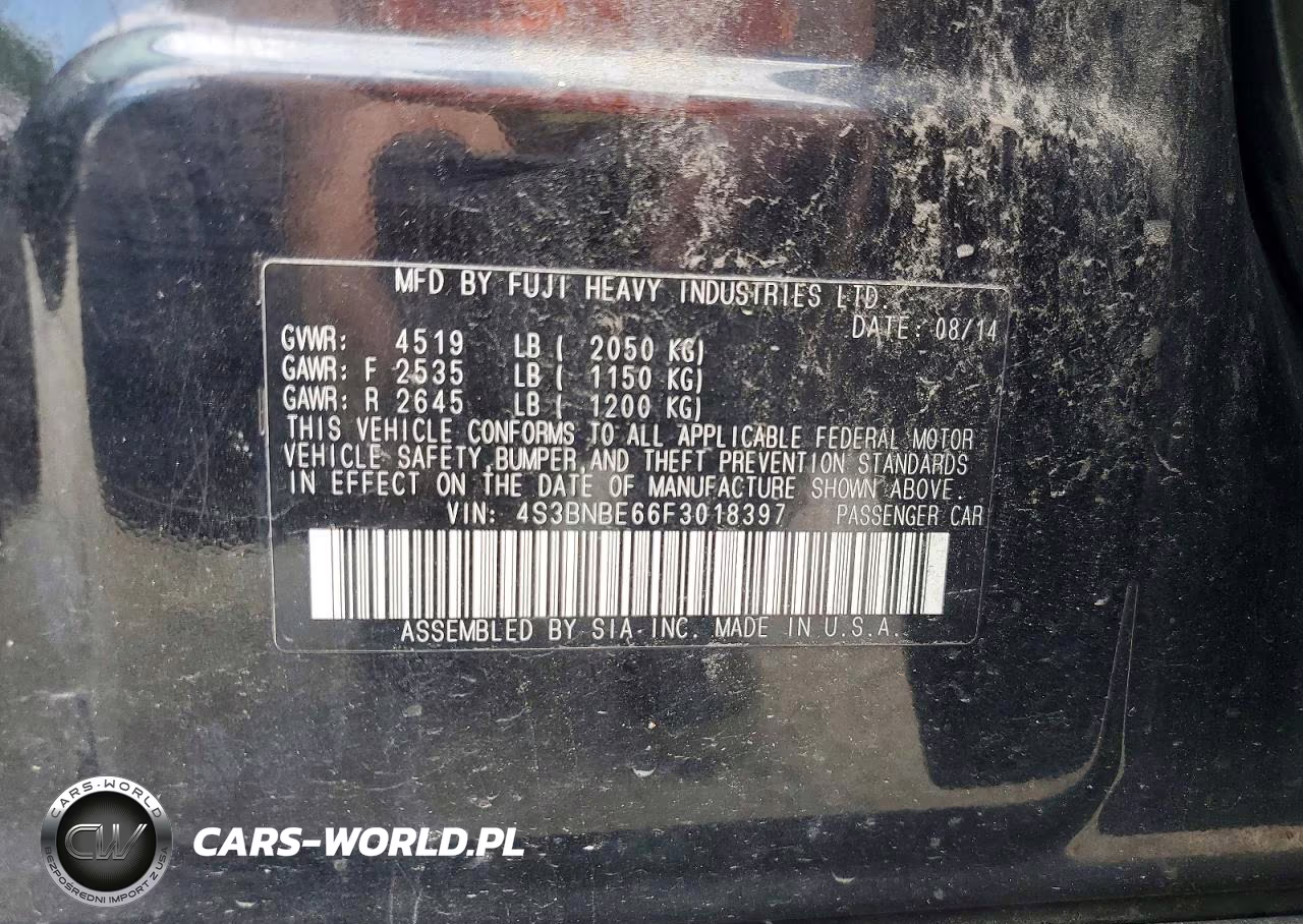2015 Subaru Legacy 2.5I Premium VIN:4S3BNBE66F3018397 - 12