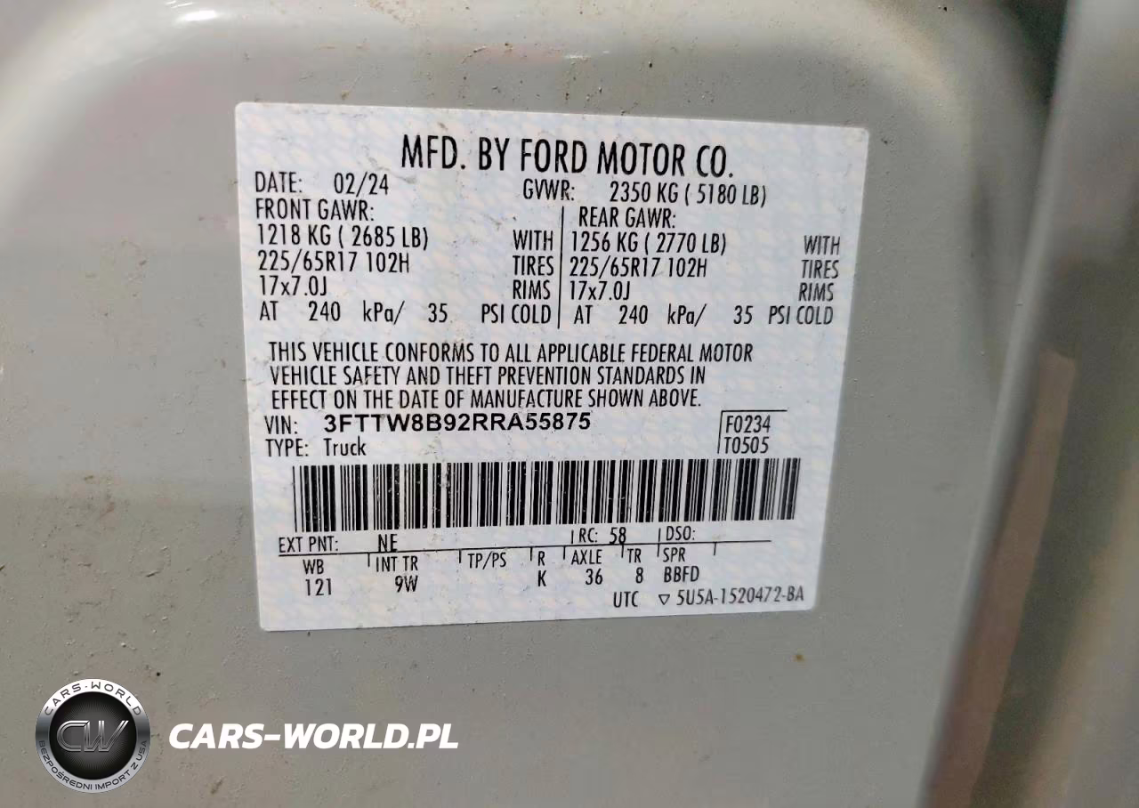 2024 Ford Maverick Xl VIN:3FTTW8B92RRA55875 - 13