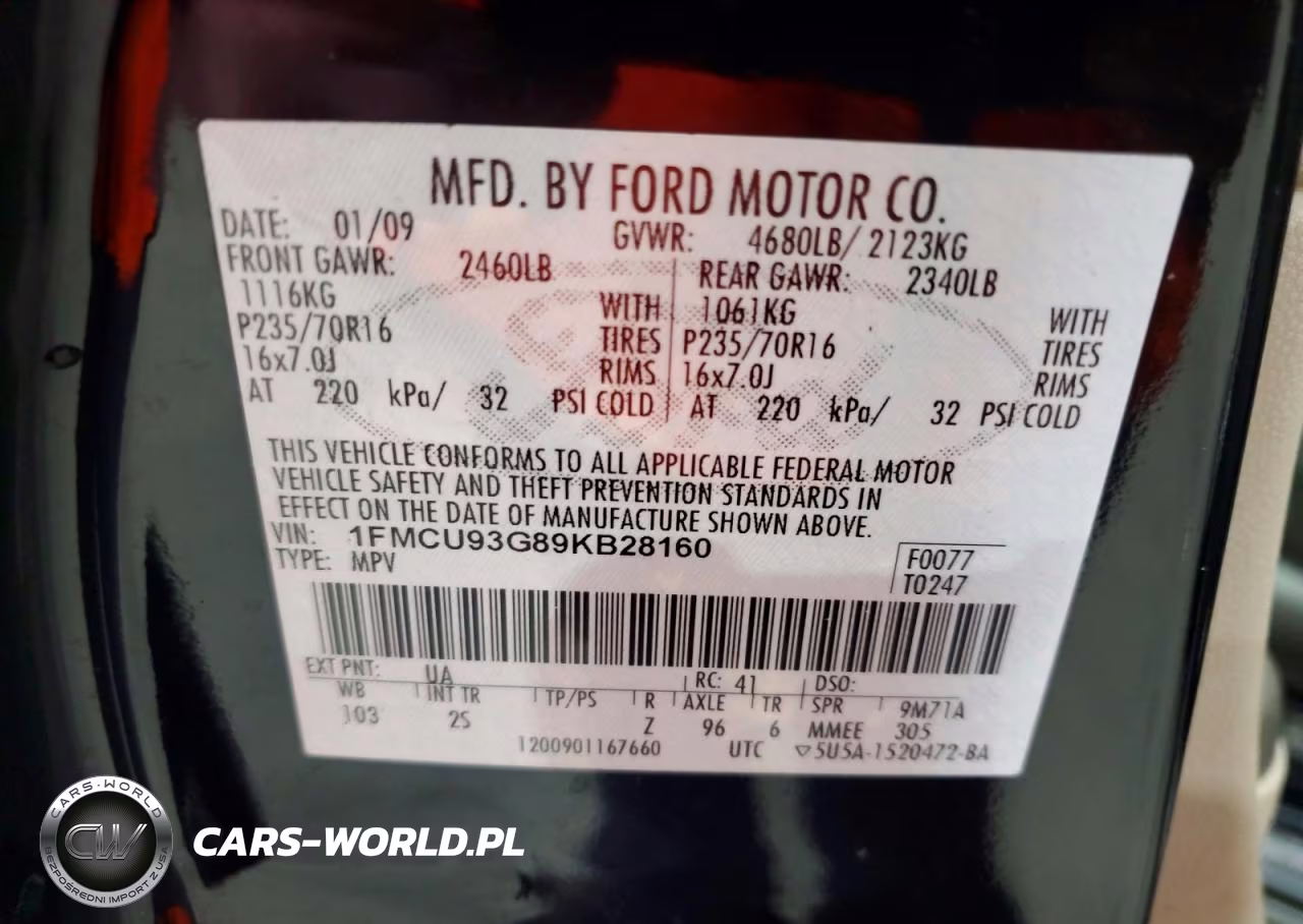2009 Ford Escape Xlt VIN:1FMCU93G89KB28160 - 13