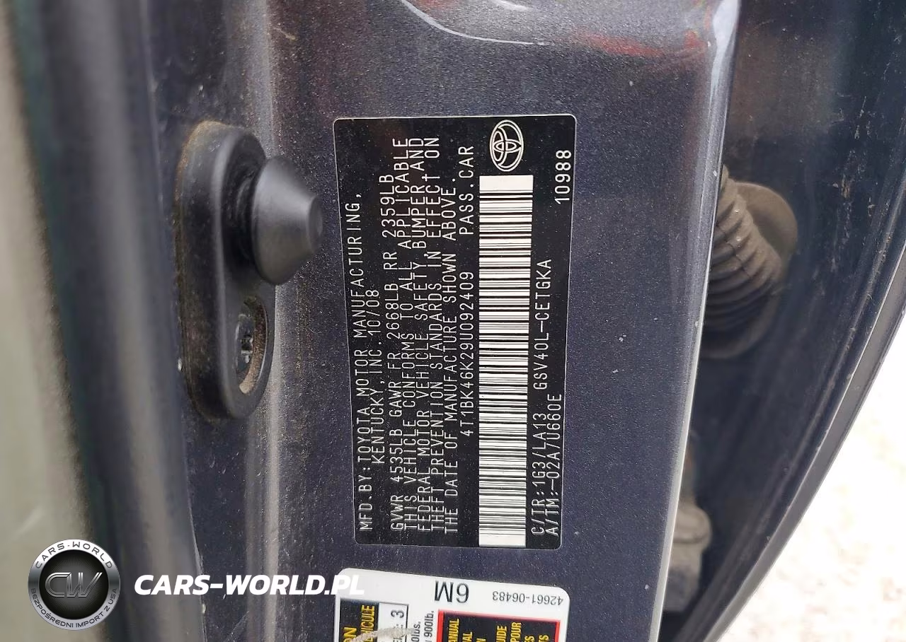 2009 Toyota Camry Xle V6 VIN:4T1BK46K29U092409 - 12