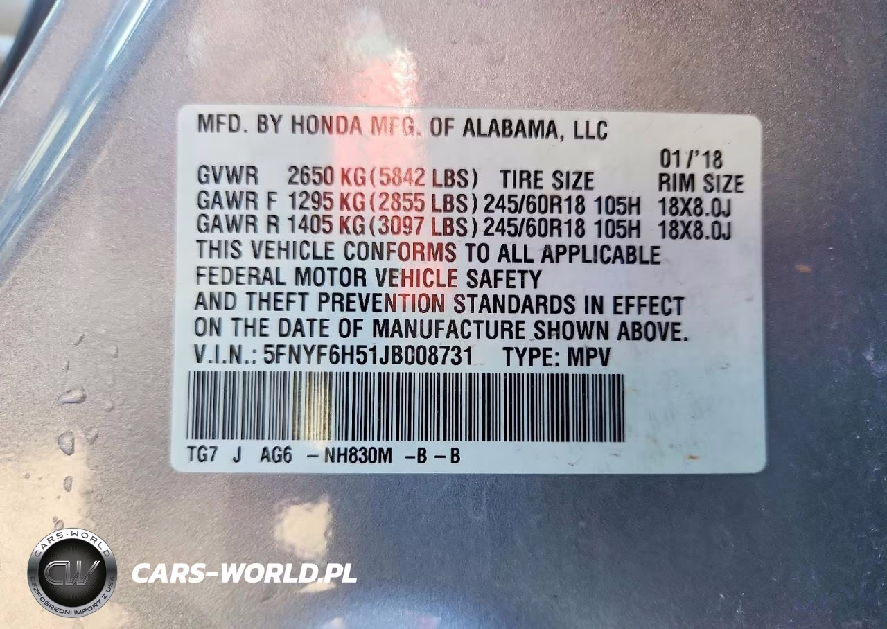 2018 Honda Pilot Exl VIN:5FNYF6H51JB008731 - 13
