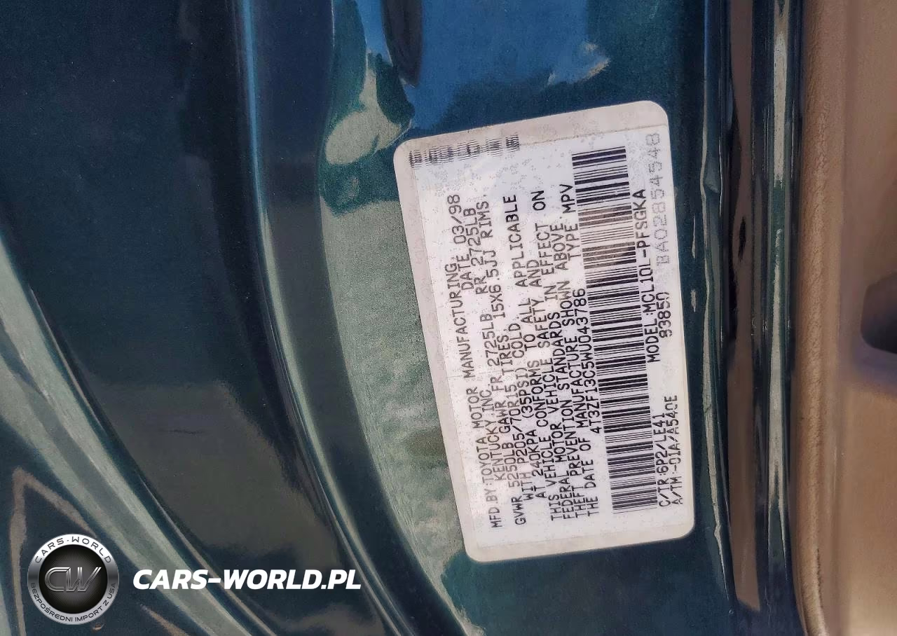 1998 Toyota Sienna Xle VIN:4T3ZF13C5WU043786 - 13