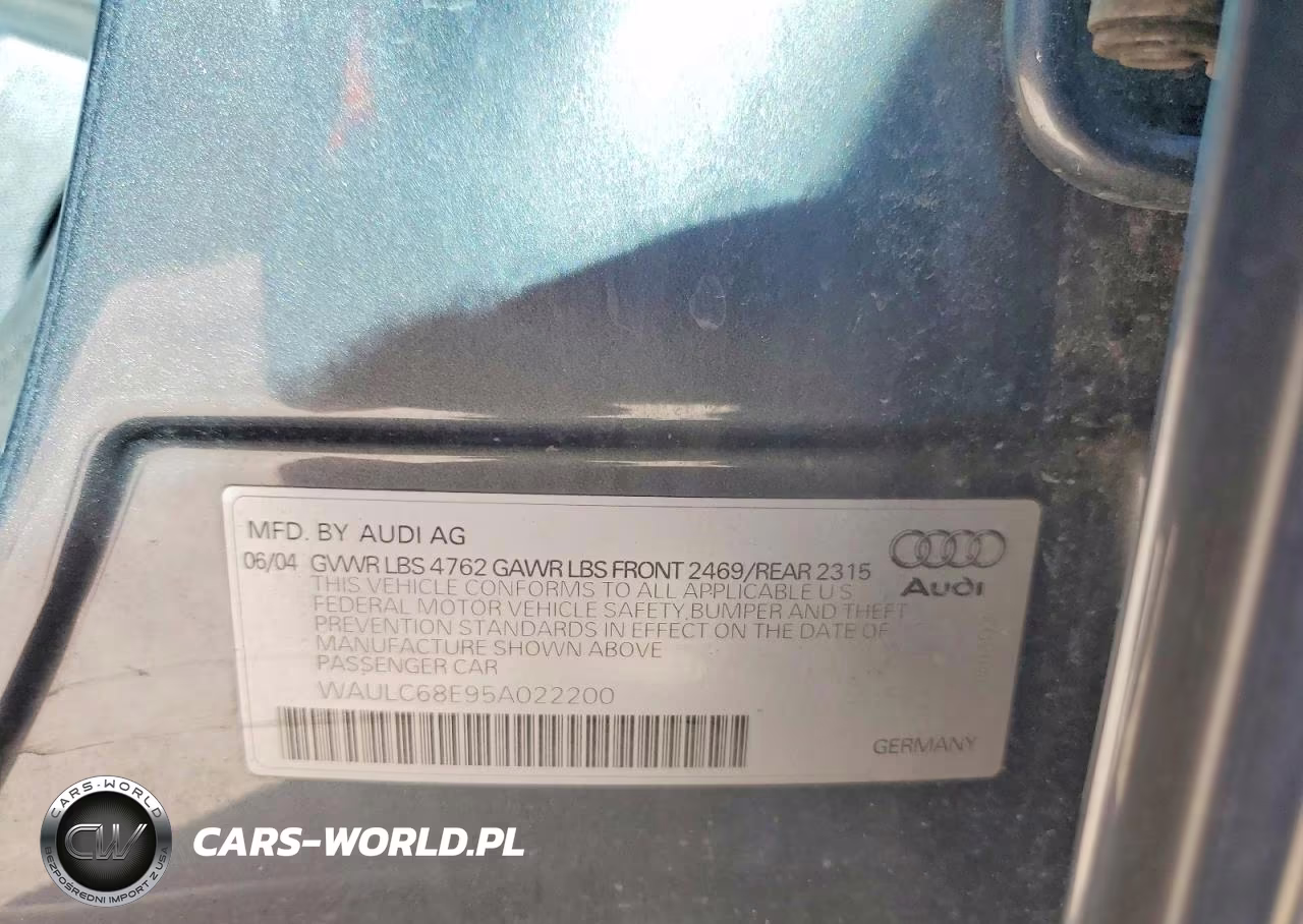 2005 Audi A4 1.8T Quattro VIN:WAULC68E95A022200 - 12