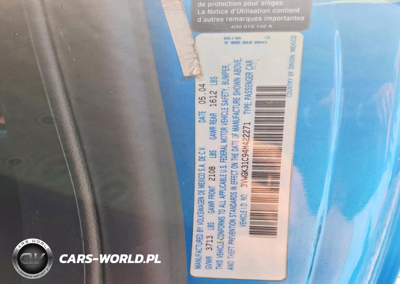 2004 Volkswagen New Beetle Satellite Blue Gls VIN:3VWGK31C94M422271 - 12
