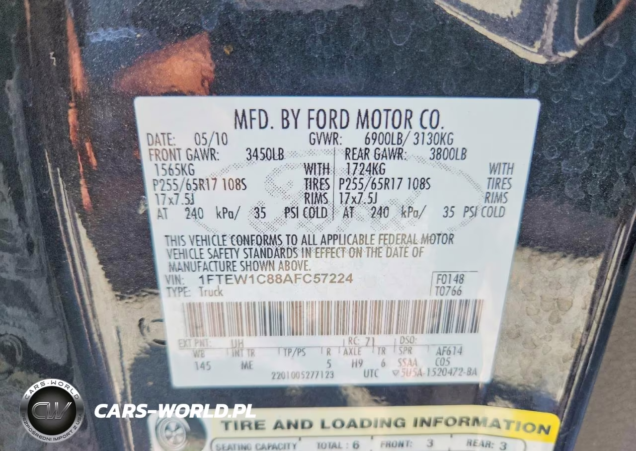 2010 Ford F150 Supercrew VIN:1FTEW1C88AFC57224 - 12