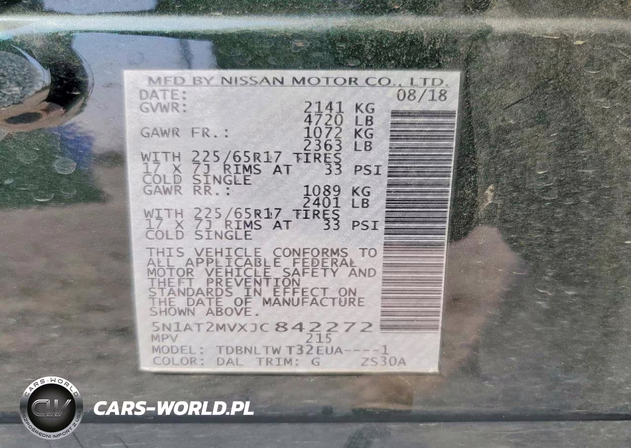 2018 Nissan Rogue Sv VIN:5N1AT2MVXJC842272 - 13