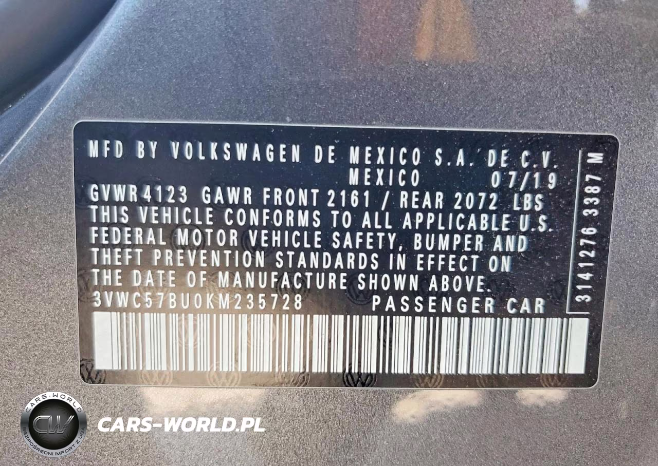 2019 Volkswagen Jetta S VIN:3VWC57BU0KM235728 - 13