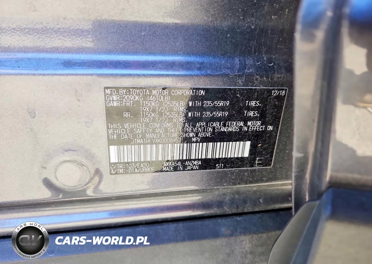 2019 Toyota Rav4 Xle Premium VIN:JTMA1RFVXKD008952 - 13