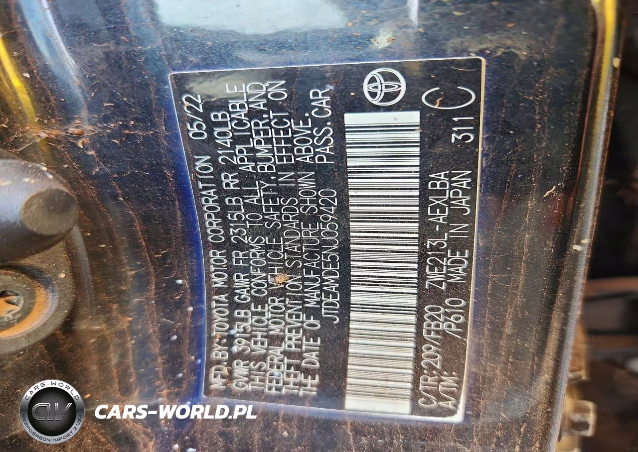 2022 Toyota Corolla VIN:JTDEAMDE5NJ059420 - 12
