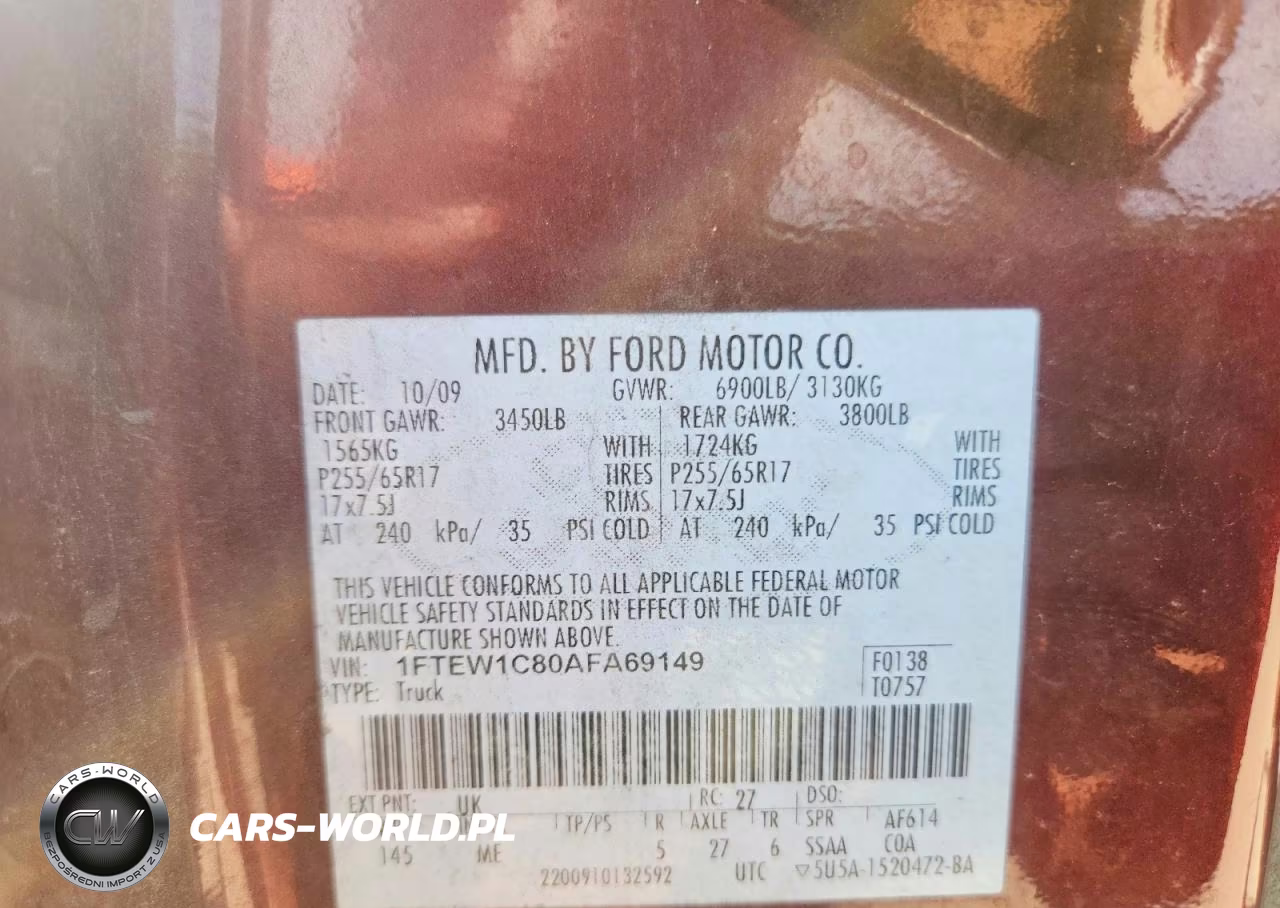2010 Ford F150 Supercrew VIN:1FTEW1C80AFA69149 - 12