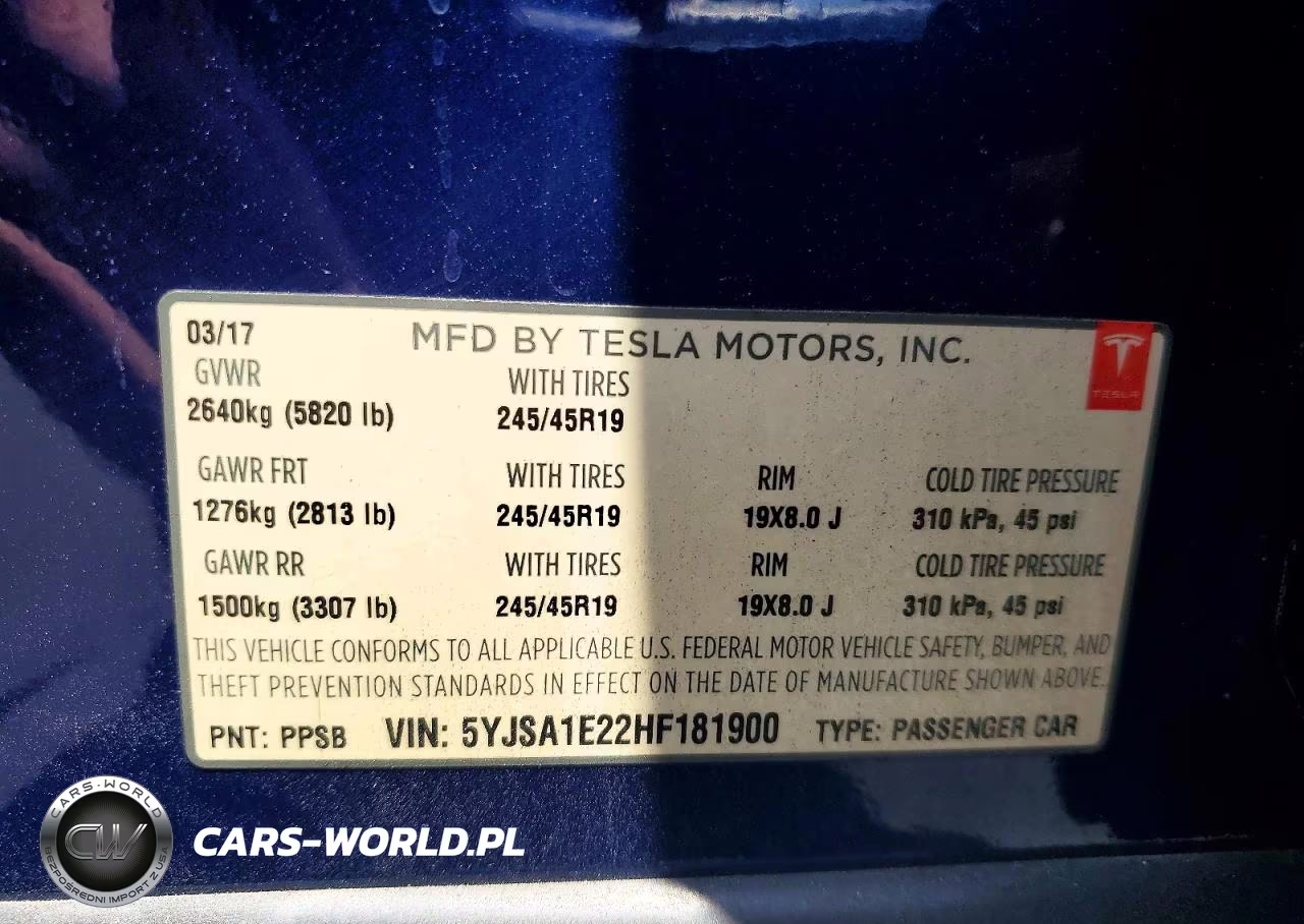 2017 Tesla Model S VIN:5YJSA1E22HF181900 - 12