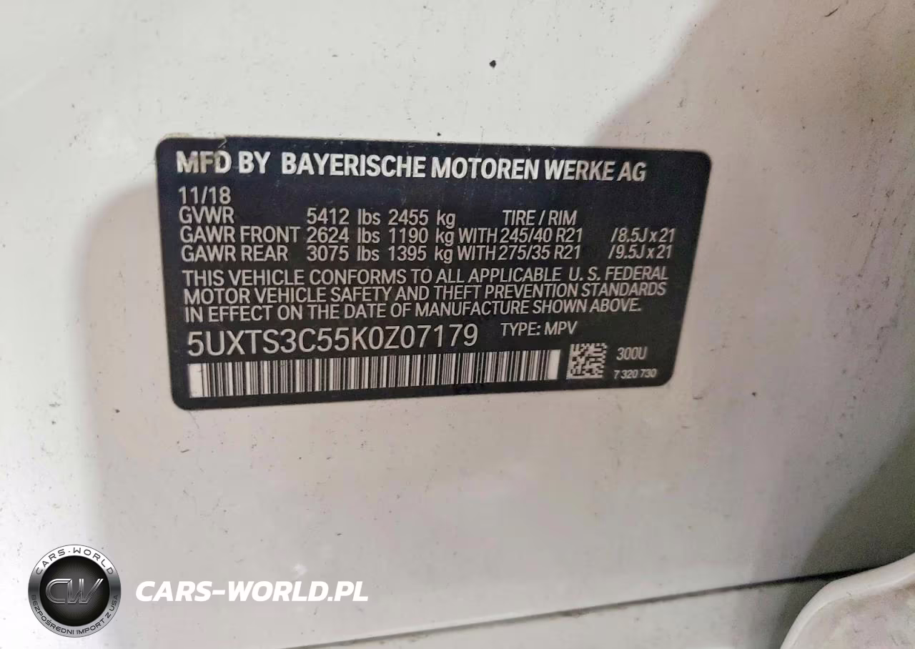 2019 BMW X3 xDrivem40I VIN:5UXTS3C55K0Z07179 - 14