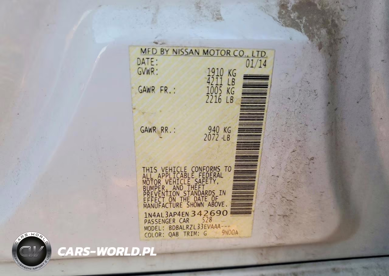 2014 Nissan Altima 2.5 VIN:1N4AL3AP4EN342690 - 12
