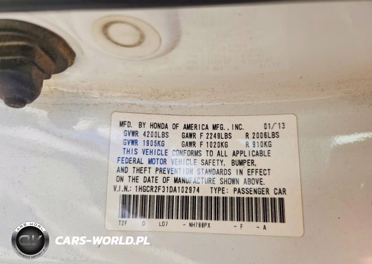 2013 Honda Accord Lx VIN:1HGCR2F31DA102974 - 12