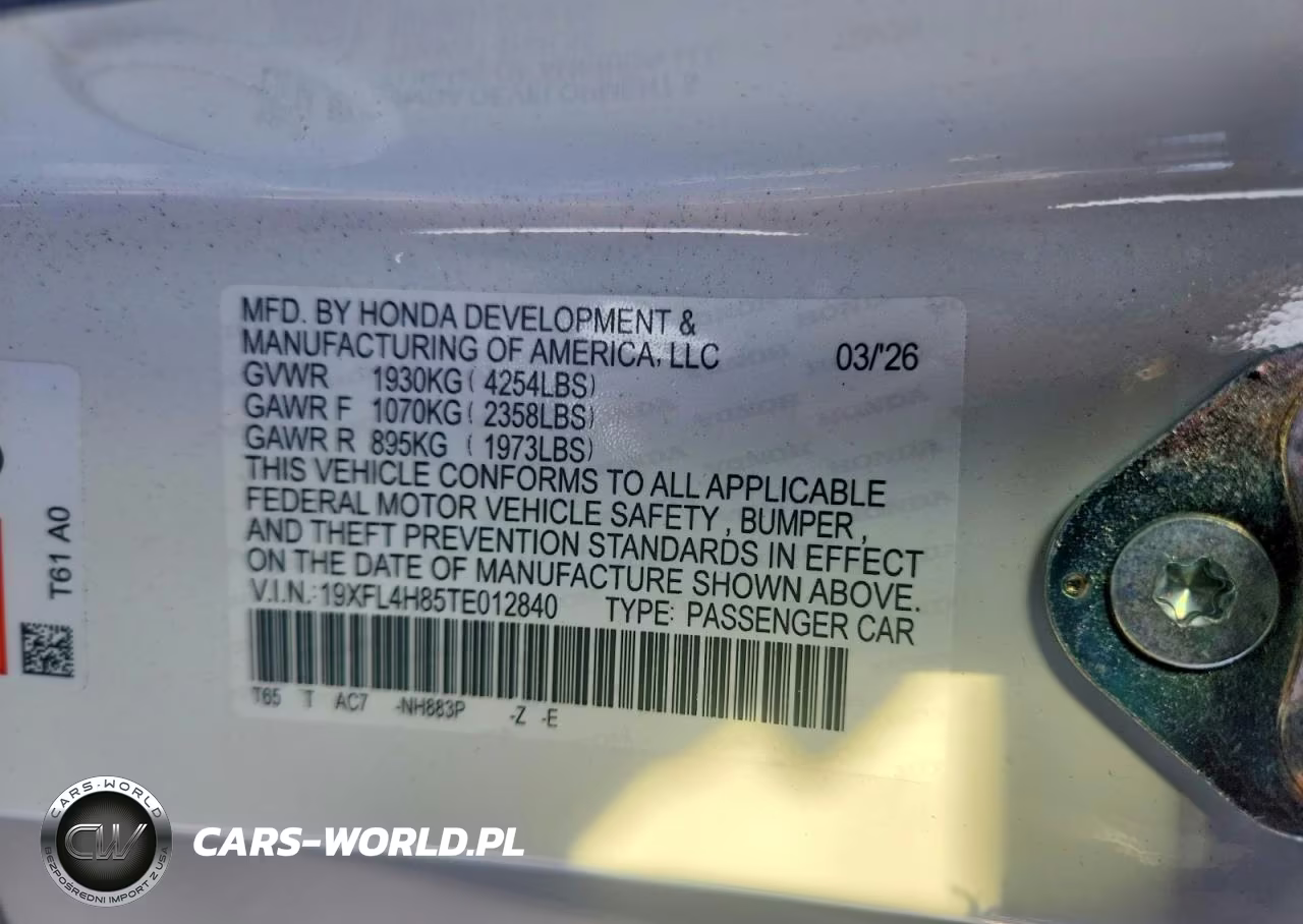2026 Honda Civic Sport VIN:19XFL4H85TE012840 - 12