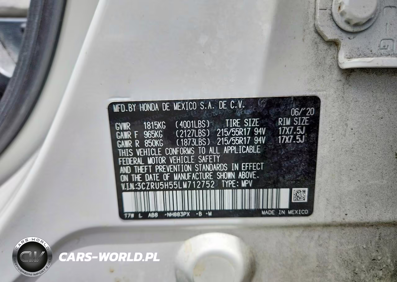 2020 Honda Hr-V Ex VIN:3CZRU5H55LM712752 - 13