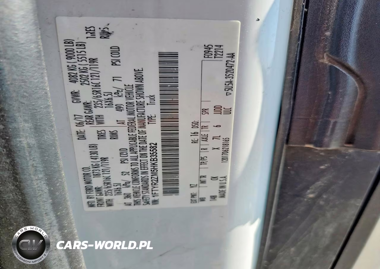 2017 Ford Transit T-250 VIN:1FTYR2ZM5HKB35582 - 12