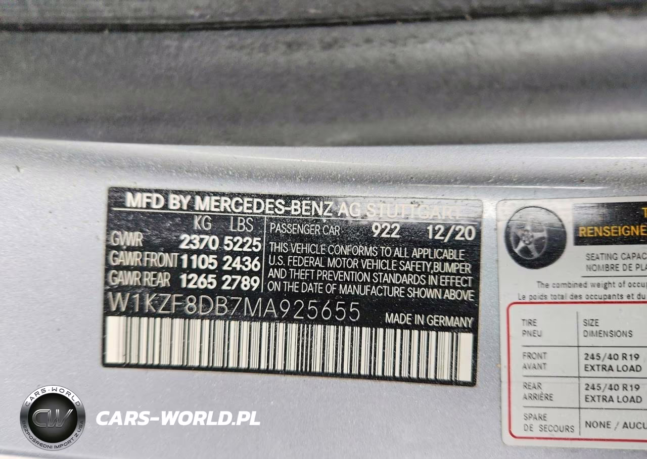 2021 Mercedes-Benz E 350 VIN:W1KZF8DB7MA925655 - 12