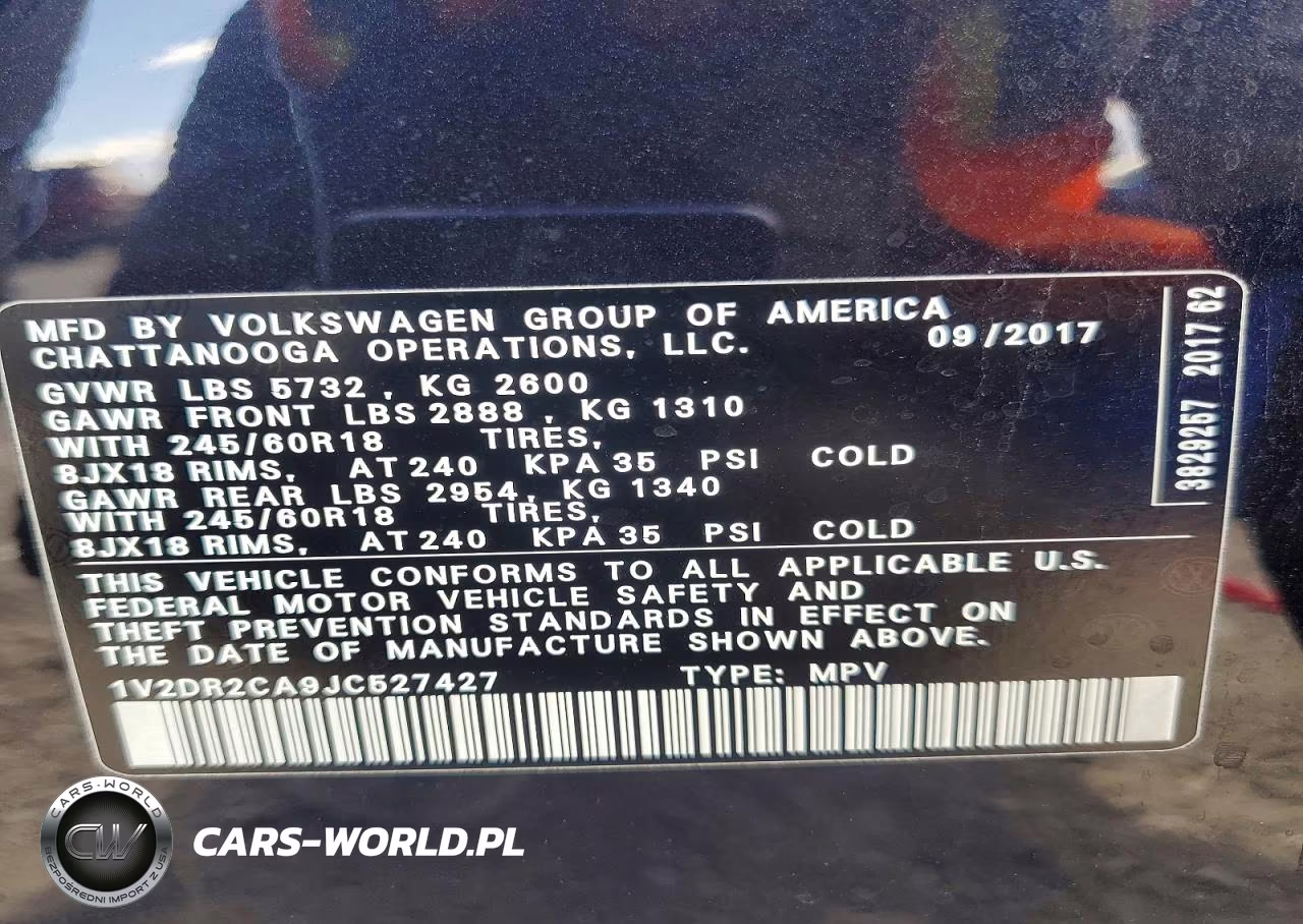 2018 Volkswagen Atlas Se VIN:1V2DR2CA9JC527427 - 13