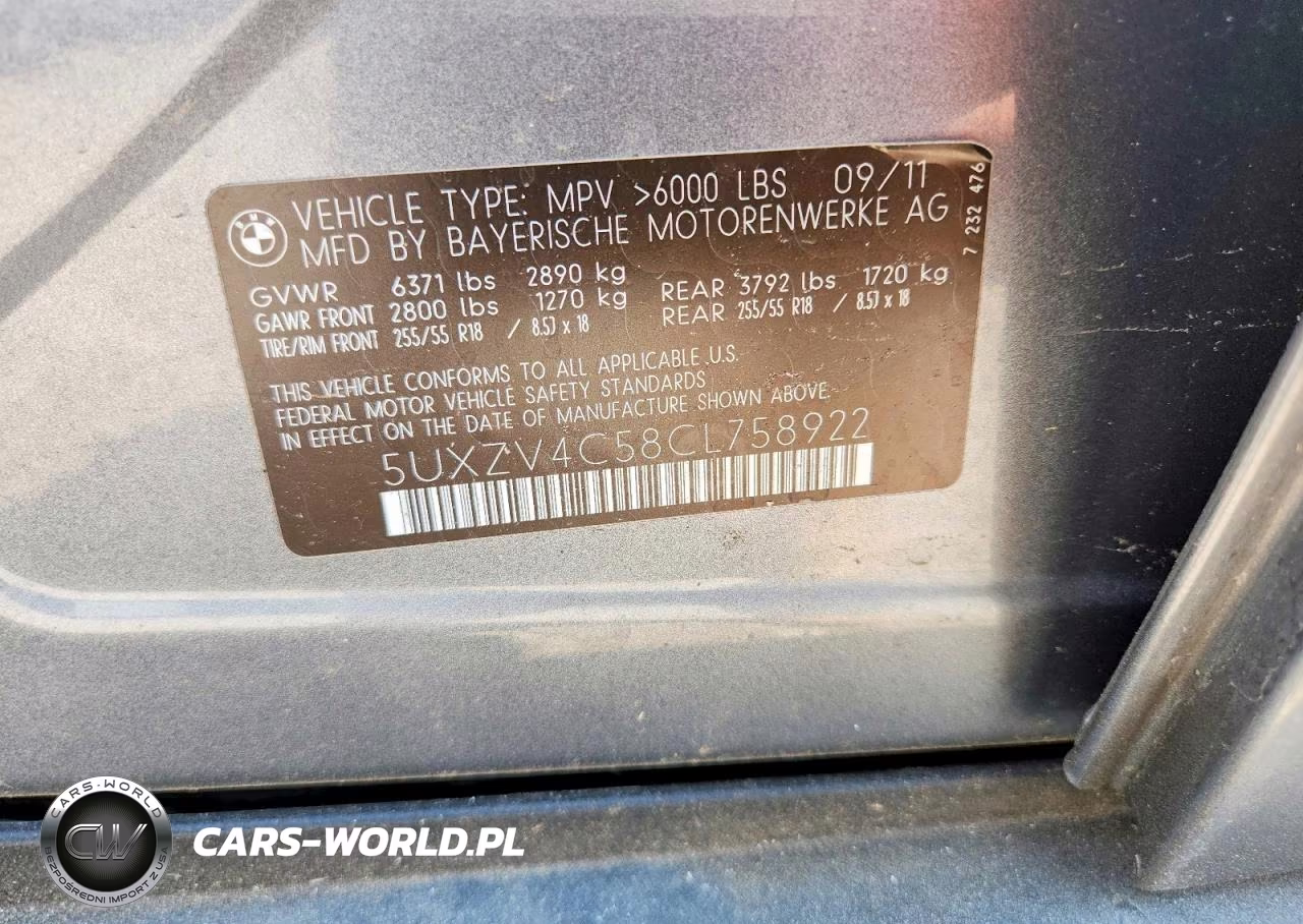 2012 BMW X5 xDrive35I VIN:5UXZV4C58CL758922 - 13