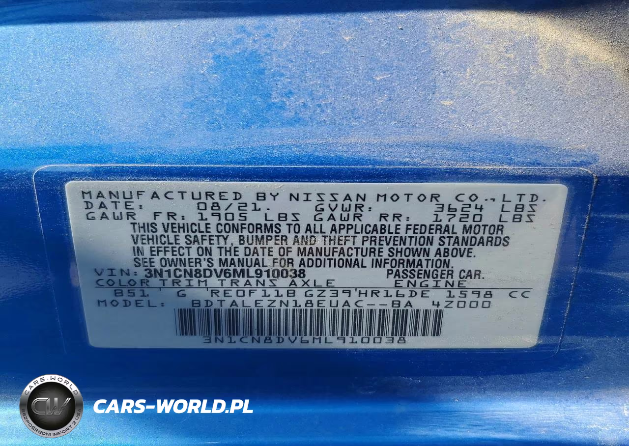 2021 Nissan Versa S VIN:3N1CN8DV6ML910038 - 12